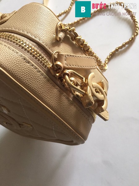 Túi xách Chanel Vanity case bag siêu cấp màu da size 17 cm - 93314