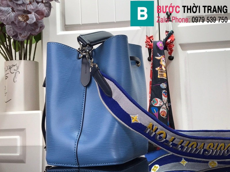 Túi xách LV Loius Vuitton Neonoe BB siêu cấp da Epi màu xanh size 20cm - M53612 
