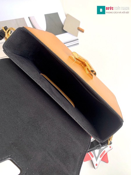 Túi xách Louis Vuitton Crafty Twist MM siêu cấp màu cam đất size 23 cm - M56780