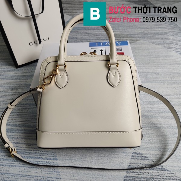 Túi xách Gucci hosebit 1955 small top handle bag siêu cấp màu trắng size 25cm - 621220