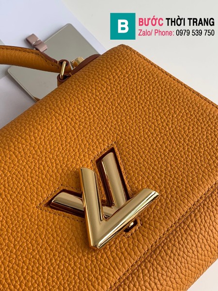 Túi LV Louis Vuitton Twist One Handle siêu cấp da Taurillon màu cam size 25cm - M57093