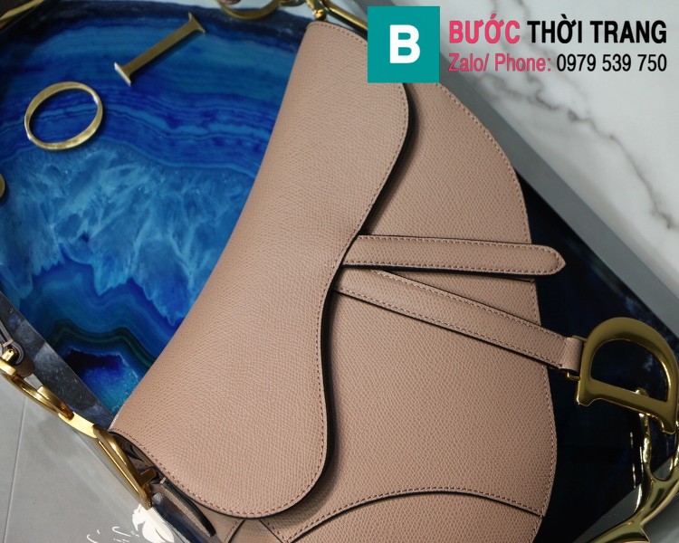 Túi xách Dior Saddle siêu cấp da bê màu nude size 25.5cm - M9001
