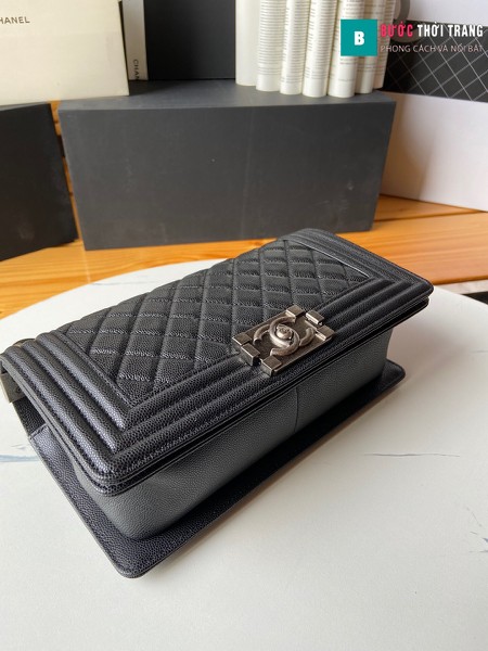 Túi xách Chanel boy siêu cấp màu đen size 25 cm - A67086