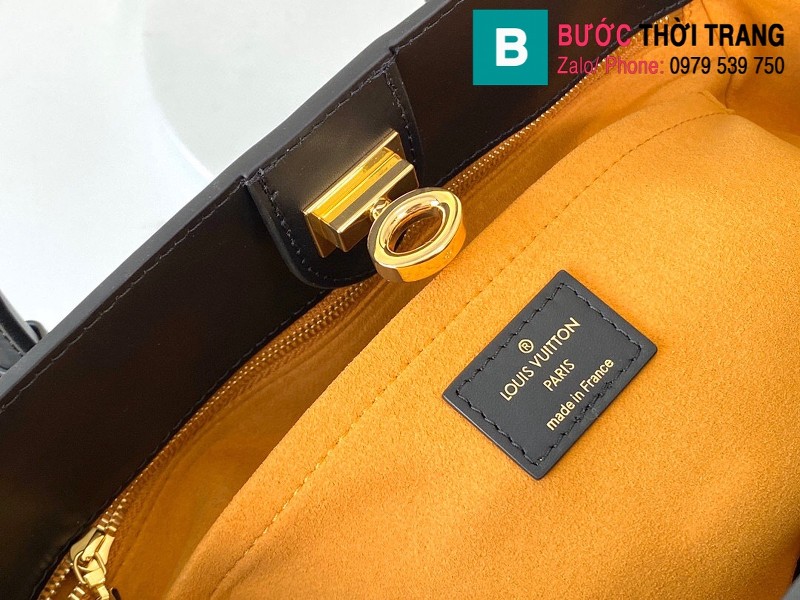Túi xách Louis Vuitton On My Side siêu cấp da bê màu xanh đen size 30.5 cm - M53826