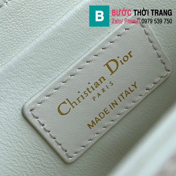 Túi xách Dior Mini Box 30 Montaige siêu cấp da bê màu trắng size 17.5cm