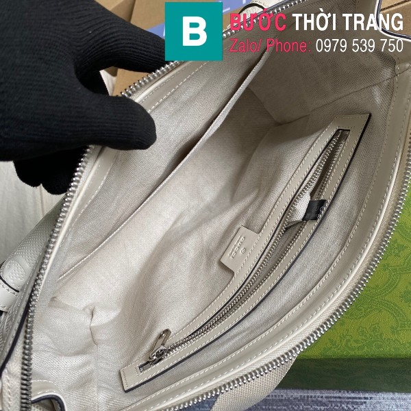 Túi xách Gucci embossed messenger bag siêu cấp da bê màu trắng size 29cm - 658565