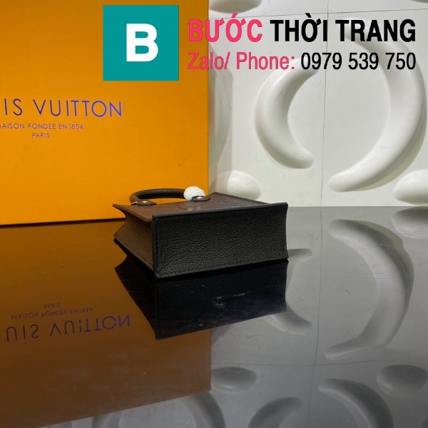 Túi xách LV Louis Vuitton Petit sac plat siêu cấp monogram màu đen size 14cm - M80449