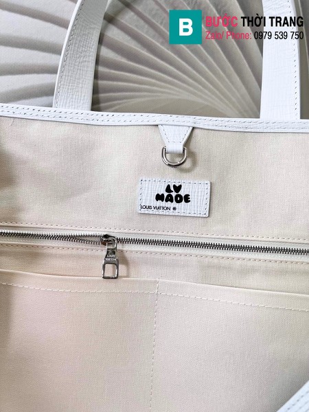 Túi xách Louis Vuitton Tote Journey siêu cấp da bò màu trắng size 60cm - M59373