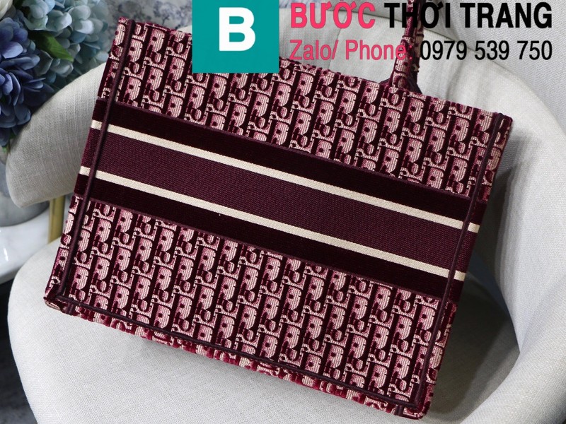 Túi xách Dior Book Tote siêu cấp chất liệu vải casvan màu 4 size 36.5cm - M1286