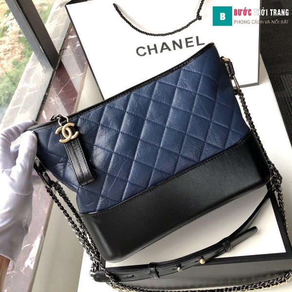  Túi xách Chanel Gabrielle hobo bag siêu cấp màu xanh đen size 28cm - 93824
