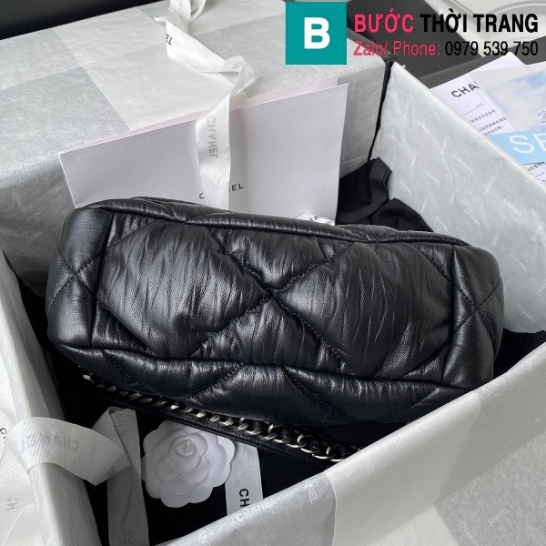 Túi xách Chanel 19 bag siêu cấp da cừu màu đen size 26cm