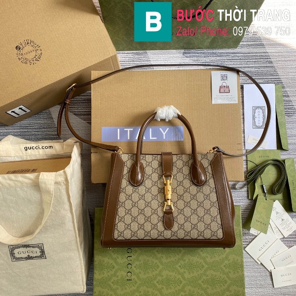 Túi xách Gucci Jacki 1961 Medium Tote Bag siêu cấp màu nâu size 30 cm - 649610