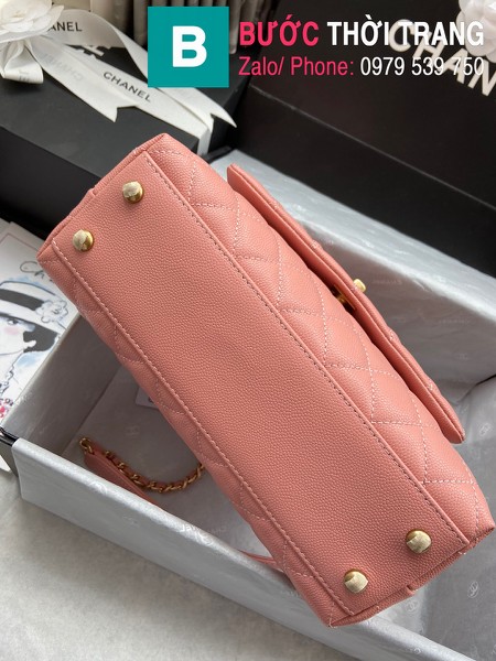 Túi xách Chanel Coco Handle Small siêu cấp da bê màu hồng size 24 cm - A92990