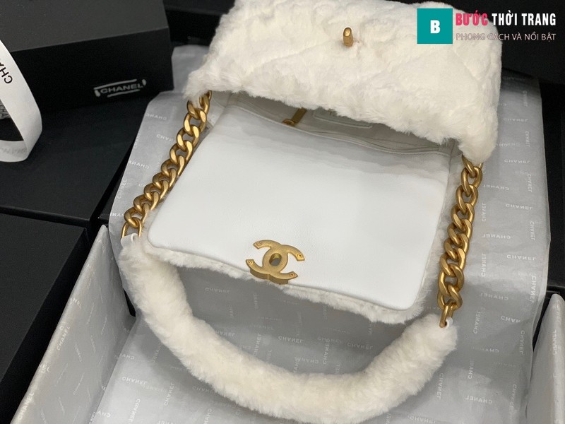 Túi xách chanel Flap Bag siêu cấp màu trắng size 21.5 cm - AS2240