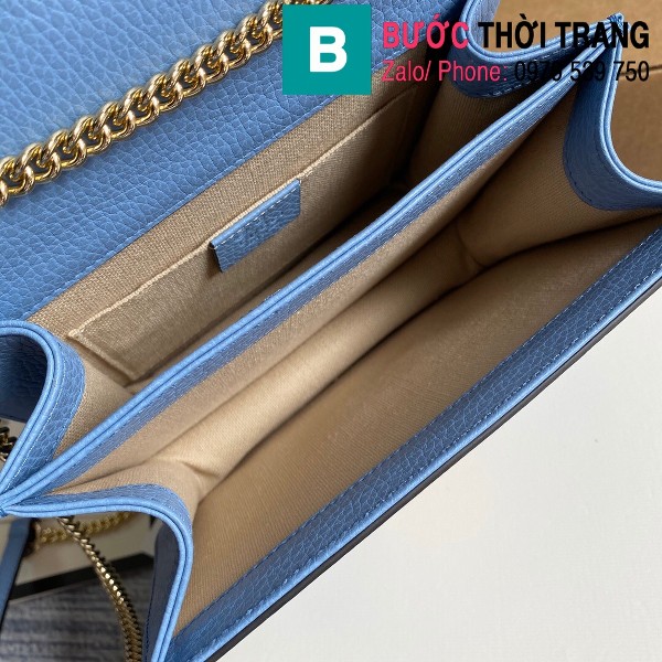 Túi đeo vai Gucci Interlocking G Chain siêu cấp màu xanh nhạt size 20 cm - 510304