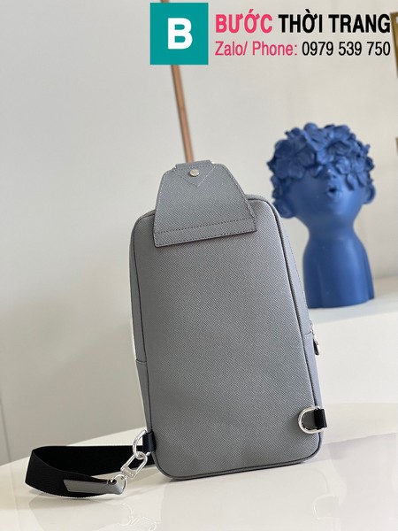 Túi xách Louis Vuitton Avenue Sling bag siêu cấp da bò Taiga màu xám size 20cm - M30443 