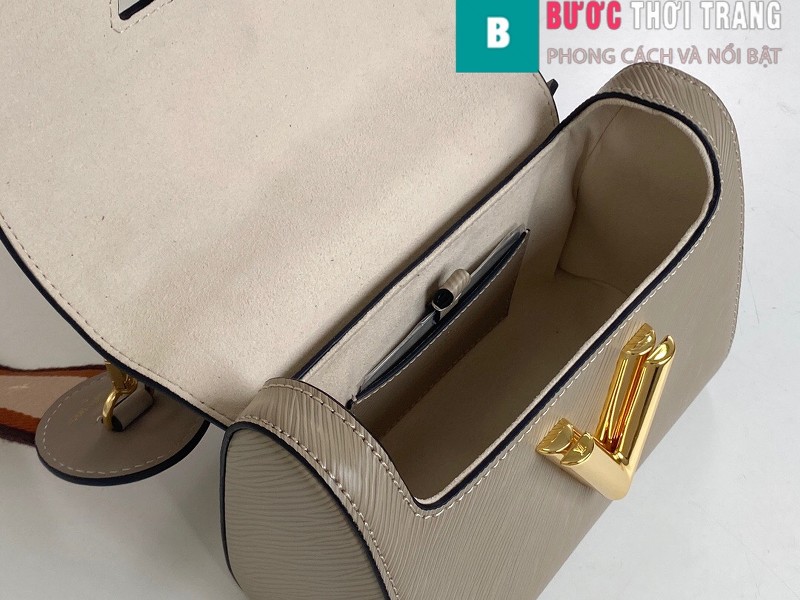 Túi xách Louis Vuitton Epi leather Twist Mini Handbags siêu cấp màu nâu xám size 19 cm - M57049