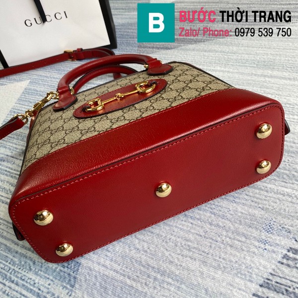 Túi xách Gucci hosebit 1955 small top handle bag siêu cấp viền đỏ size 25cm - 621220 