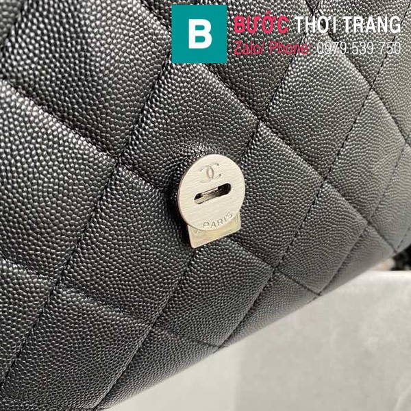 Túi xách Chanel Flap bag siêu cấp da bê màu đen size 16.5 cm - AS2303