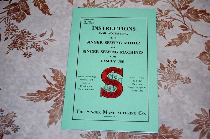 Sewing Machine Accessories Rare Instruction Manual Adjusting Motor ...
