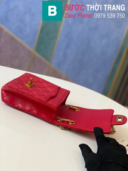 Túi xách Chanel Calfskinn2.55 Reissue Phone Bag siêu cấp da bê màu đỏ size 17cm - AS1326