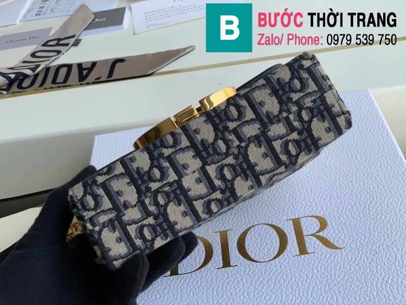 Túi xách Dior Mini Box 30 Montaige siêu cấp casvan màu đen size 17.5cm