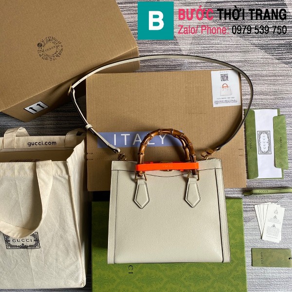Túi xách Gucci Diana small tote bag siêu cấp da bê màu trắng size 27cm - 660195