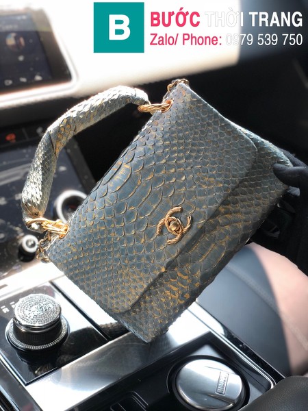 Túi xách Chanel mẫu mới siêu cấp da trăn màu 1 size 22cm 