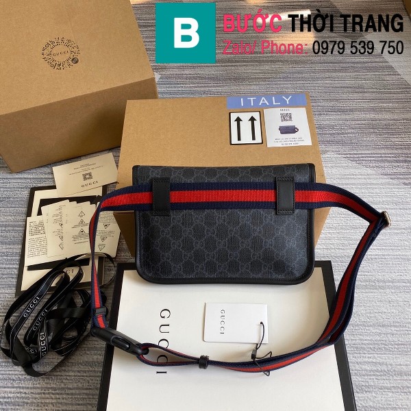 Túi GG Gucci Black belt bag siêu cấp casvan màu đen size 24cm - 598113