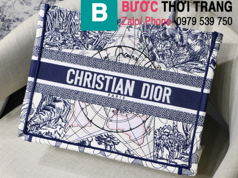 Túi xách Dior Book Tote siêu cấp chất liệu vải casvan màu 7 size 36.5cm - M1286 