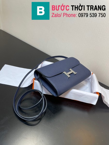 Túi xách Hermes Constance siêu cấp da epsom màu xanh size 20.5cm