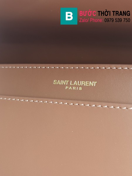 Túi xách YSL Saint Laurent Maillon siêu cấp da bê màu bò size 24cm - 649795 