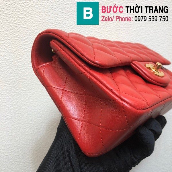 Túi xách Chanel Classic Flap Bag 1116 siêu cấp da bê màu đỏ size 20 cm