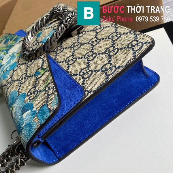 Túi xách Gucci Dionysus siêu cấp small da gốc khóa đầu rồng viền xanh size 20 cm - 421970