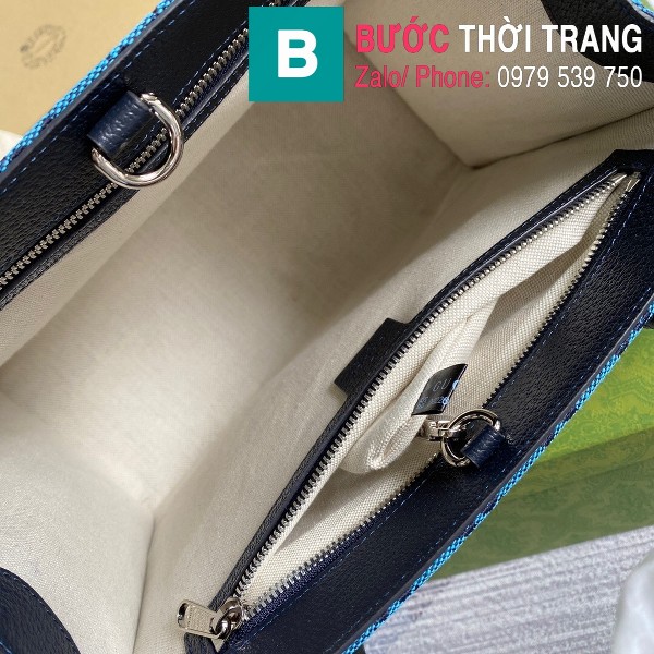 Túi xách Gucci small tote bag siêu cấp casvan màu xanh size 31cm - 659983