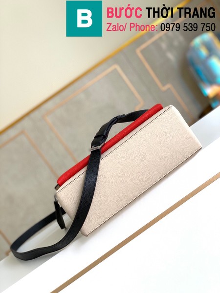 Túi xách Louis Vuitton Mylockme siêu cấp da bê màu trắng đỏ size 28 cm - M53891