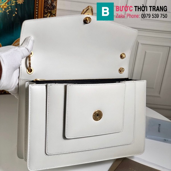 Túi xách Bvlgari Alexander Wang da bê màu trắng size 27.5 cm