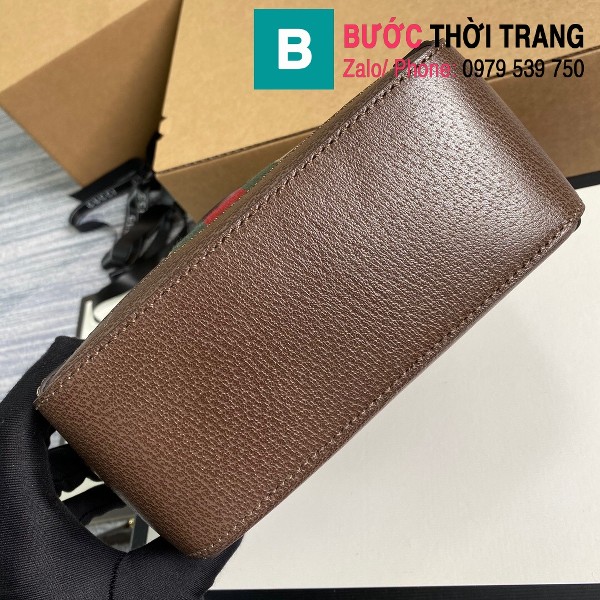 Túi xách Gucci Ophidia GG mini shoulder siêu cấp màu nâu size 18.5 cm - 602576