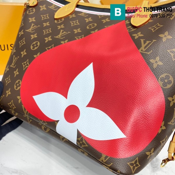 Túi xách Louis Vuitton Game on Neverfull MM siêu cấp màu nâu size 31 cm - M57483