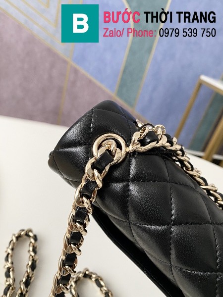 Túi xách Chanel Folding Bag siêu cấp da cừu màu đen size 20cm - AS2326