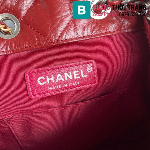 Túi xách Chanel Garbrielle siêu cấp da bê nhăn màu đỏ đô size 24 cm