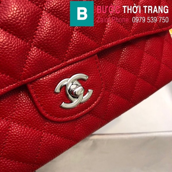 Túi xách Chanel CF 1112 Classic Flap Bag siêu cấp da cừu màu đỏ size 25cm 
