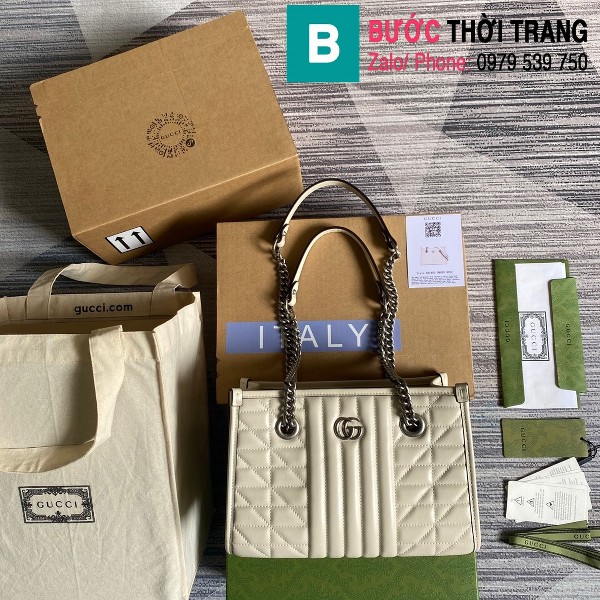 Túi xách Gucci chain bag siêu cấp mẫu mới màu trắng size 26.5cm - 691483 