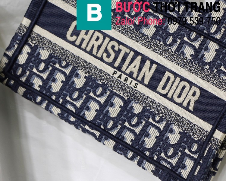 Túi xách Dior Book Tote mini siêu cấp chất liệu vải casvan màu 2 size 23cm