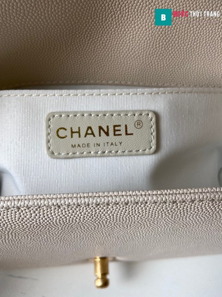 Túi xách Chanel boy siêu cấp màu trắng size 25 cm - A67086