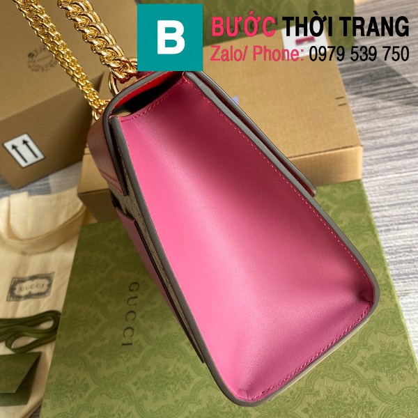 Túi xách Gucci Tian Padlock Shoulder bag siêu cấp màu be đỏ size 30cm - 409486