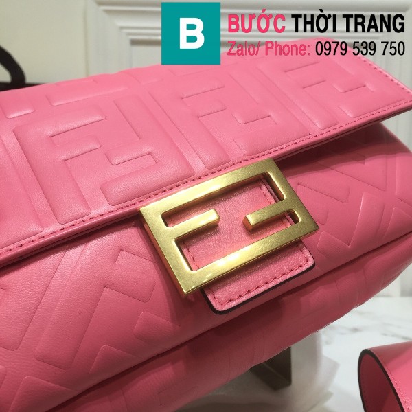Túi xách Fendi Baguette siêu cấp da bê màu hồng size 26cm - 8BS600