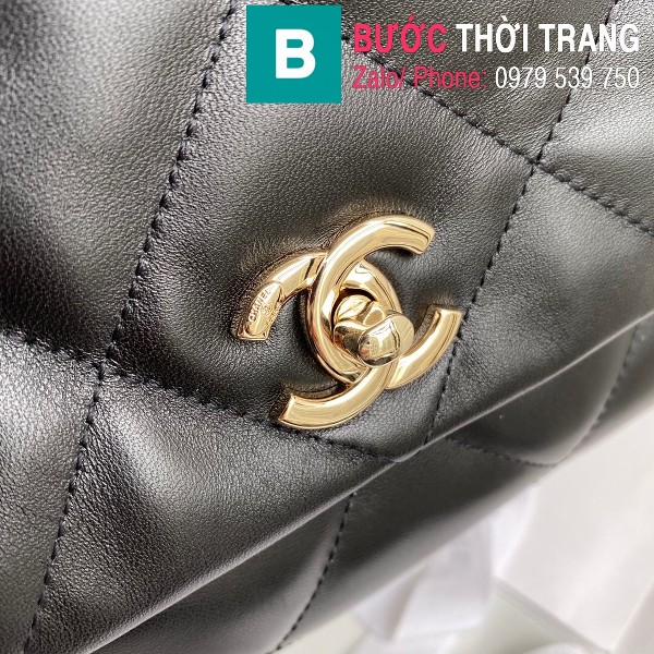 Túi xách Chanel Large Flap Bag siêu cấp da cừu màu đen size 31 cm - AS2316