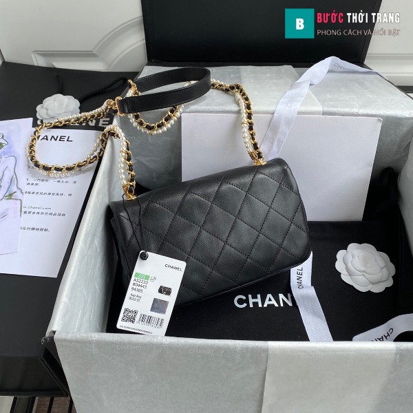 Túi xách Chanel Flap Shoulder bag siêu cấp màu đen size 21 cm -  AS2210