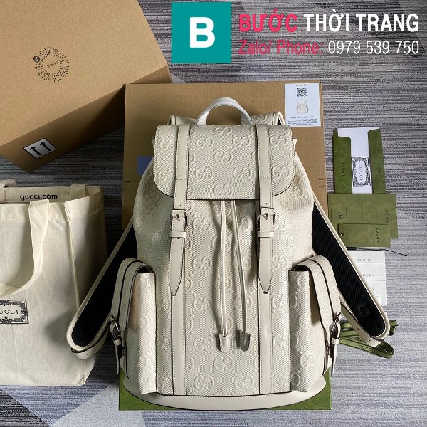 Túi ba lô Gucci bag siêu cấp da bê màu trắng size 34cm - 625770